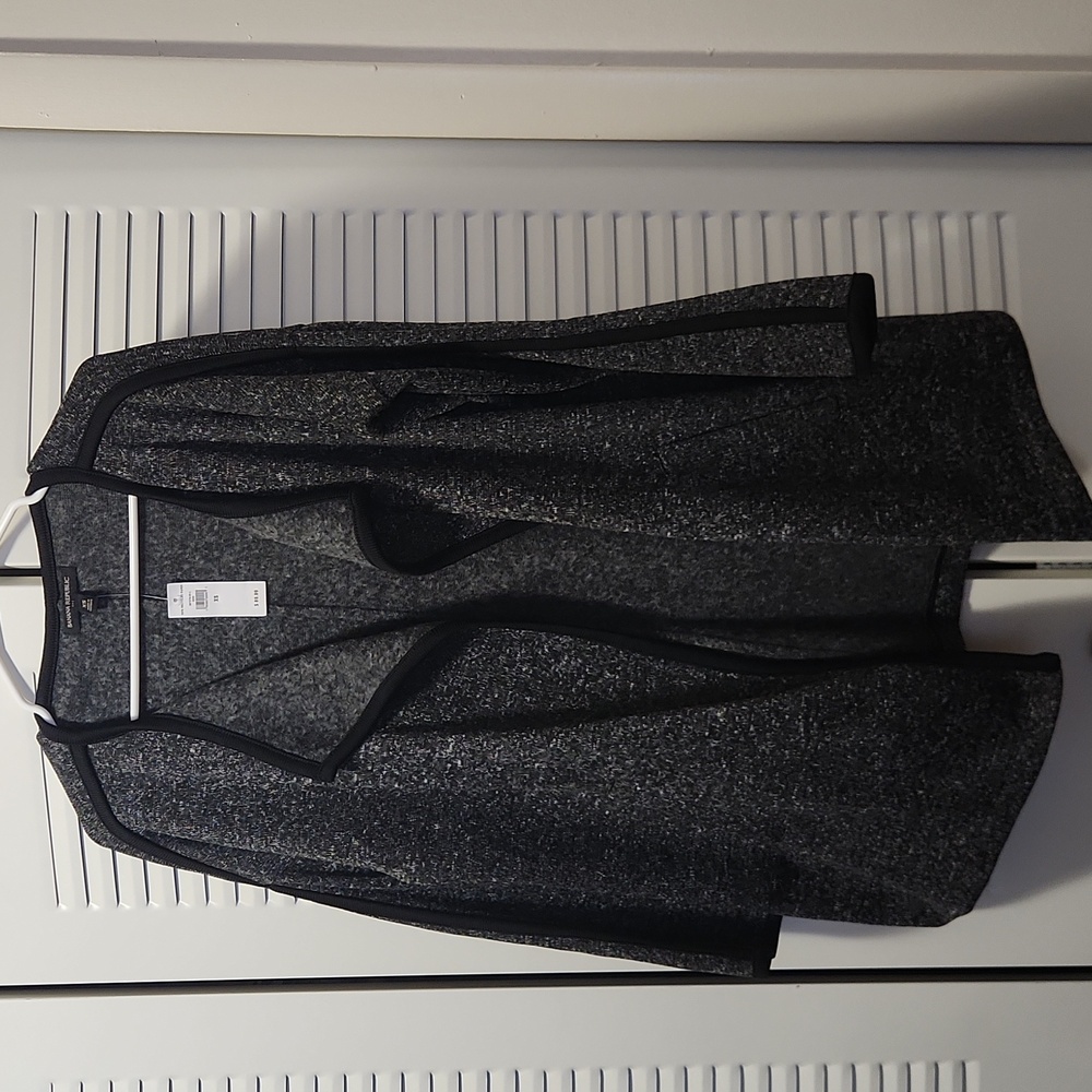 Banana Republic Fleece Dark Heather Gray Cardigan